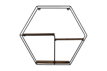 Serotinus Vägghylla 60x15 cm 3 Hyllor - Svart/Mörkbrun - Förvaring - Hylla - Vägghylla