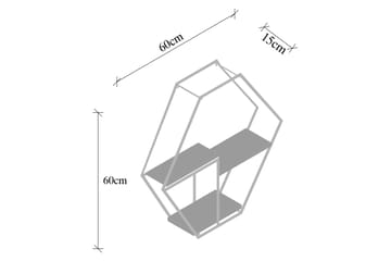 Serotinus Vägghylla 60x15 cm 3 Hyllor - Svart/Mörkbrun - Förvaring - Hylla - Vägghylla