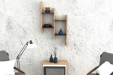 Shottisham Vägghylla 49 cm - Antracit|Valnöt - Förvaring - Hylla - Vägghylla