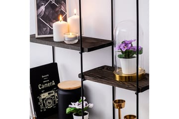 Siringo Vägghylla 60x15 cm 3 Hyllor - Svart/Mörkbrun - Förvaring - Hylla - Vägghylla