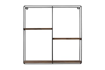 Siringo Vägghylla 60x15 cm 3 Hyllor - Svart/Mörkbrun - Förvaring - Hylla - Vägghylla