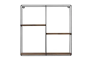 Siringo Vägghylla 60x15 cm 3 Hyllor - Svart/Mörkbrun - Förvaring - Hylla - Vägghylla