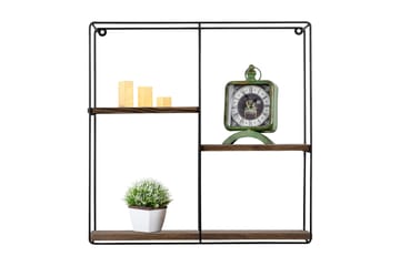 Siringo Vägghylla 60x15 cm 3 Hyllor - Svart/Mörkbrun - Förvaring - Hylla - Vägghylla