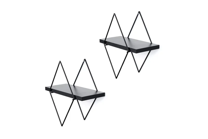 Sivrice Vägghylla 31x15 cm, Svart