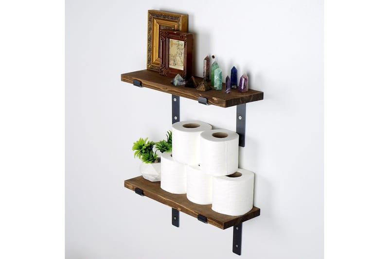 Slovinski Vägghylla 40 cm - Svart/Valnöt - Förvaring - Hylla - Vägghylla