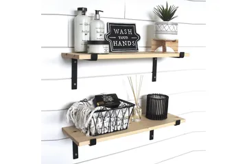 Straad Vägghylla 60 cm - Svart/Valnöt - Förvaring - Hylla - Vägghylla