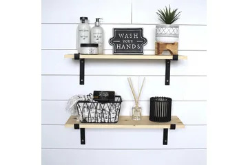 Straad Vägghylla 60 cm - Svart/Valnöt - Förvaring - Hylla - Vägghylla