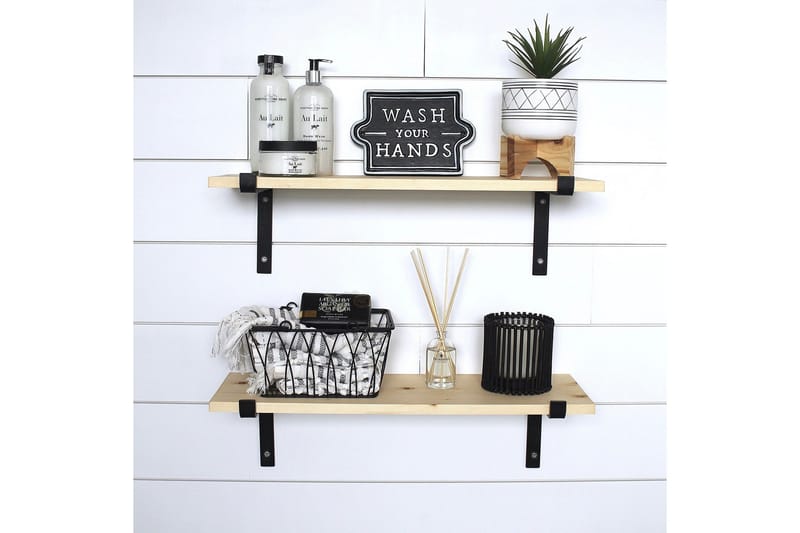 Straad Vägghylla 60 cm - Svart/Valnöt - Förvaring - Hylla - Vägghylla