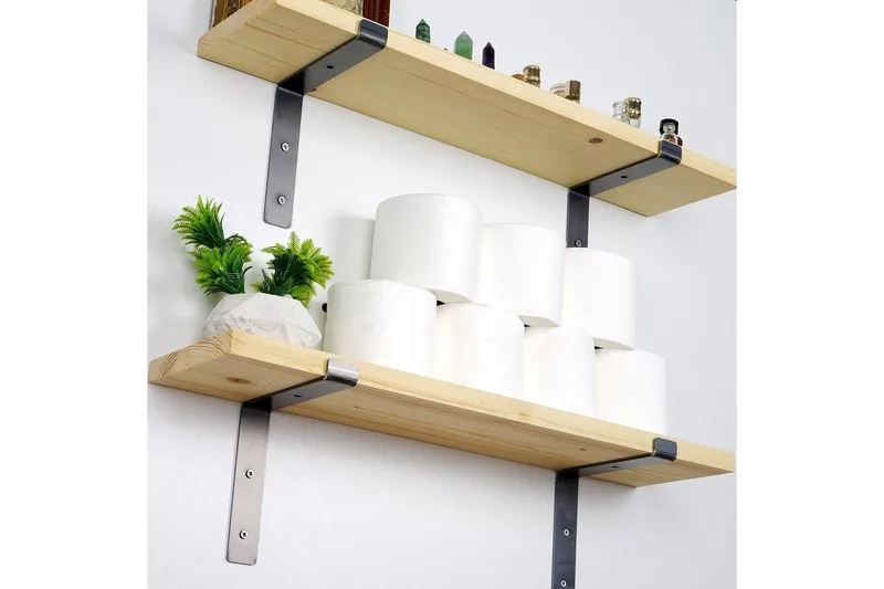 Straad Vägghylla 60 cm - Svart/Valnöt - Förvaring - Hylla - Vägghylla