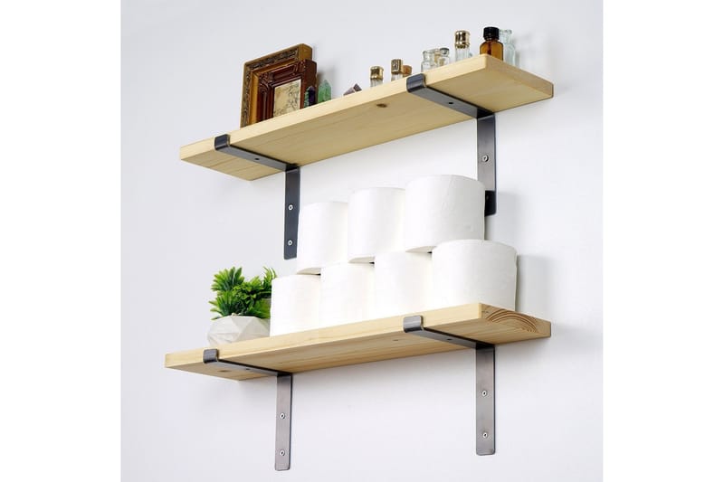 Straad Vägghylla 60 cm - Svart/Valnöt - Förvaring - Hylla - Vägghylla