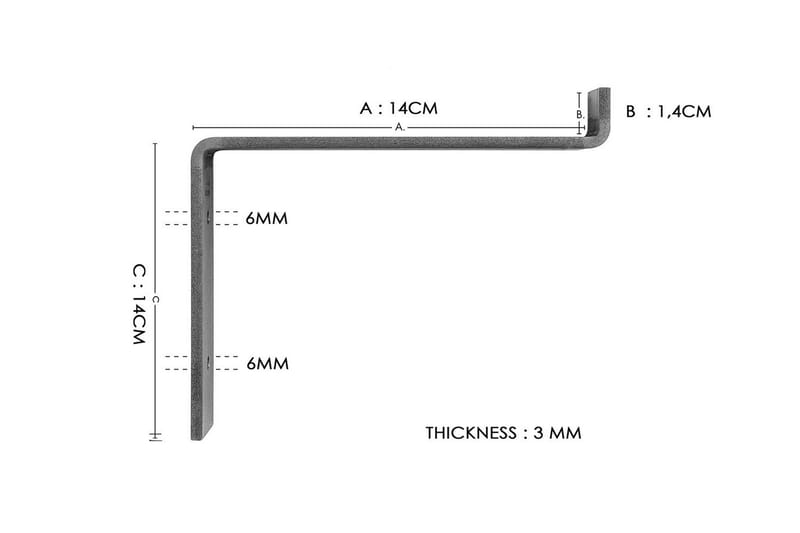 Straad Vägghylla 60 cm - Svart/Valnöt - Förvaring - Hylla - Vägghylla