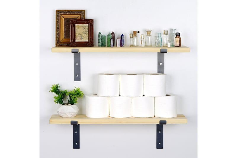 Straad Vägghylla 60 cm - Svart/Valnöt - Förvaring - Hylla - Vägghylla