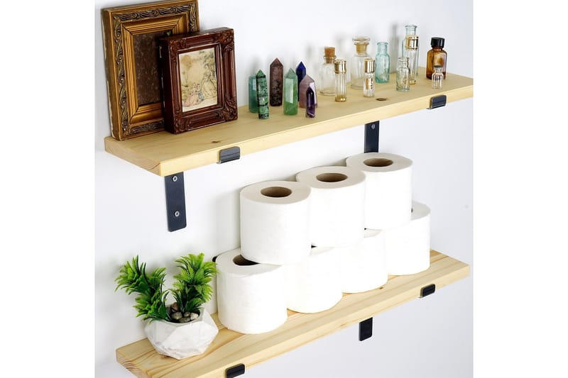 Straad Vägghylla 60 cm - Svart/Valnöt - Förvaring - Hylla - Vägghylla