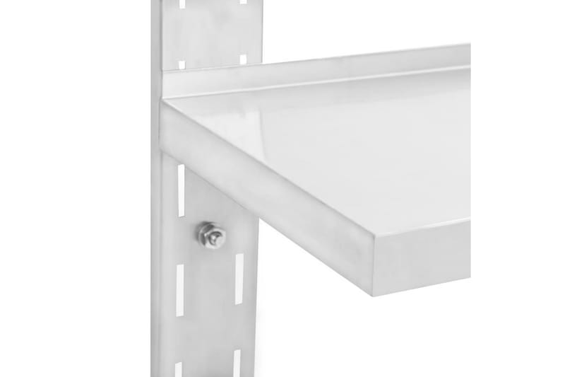Svävande vägghylla 2 plan rostfritt stål 100x30 cm - Grå - Vägghylla - Väggförvaring