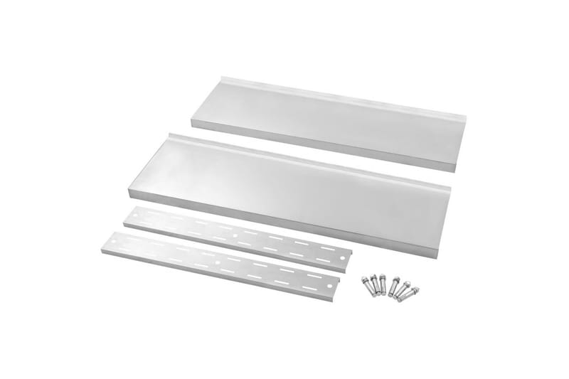 Svävande vägghylla 2 plan rostfritt stål 100x30 cm - Grå - Vägghylla - Väggförvaring