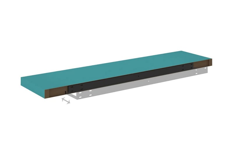 Svävande vägghylla blå 100x23,5x3,8 cm MDF - Blå - Vägghylla - Väggförvaring
