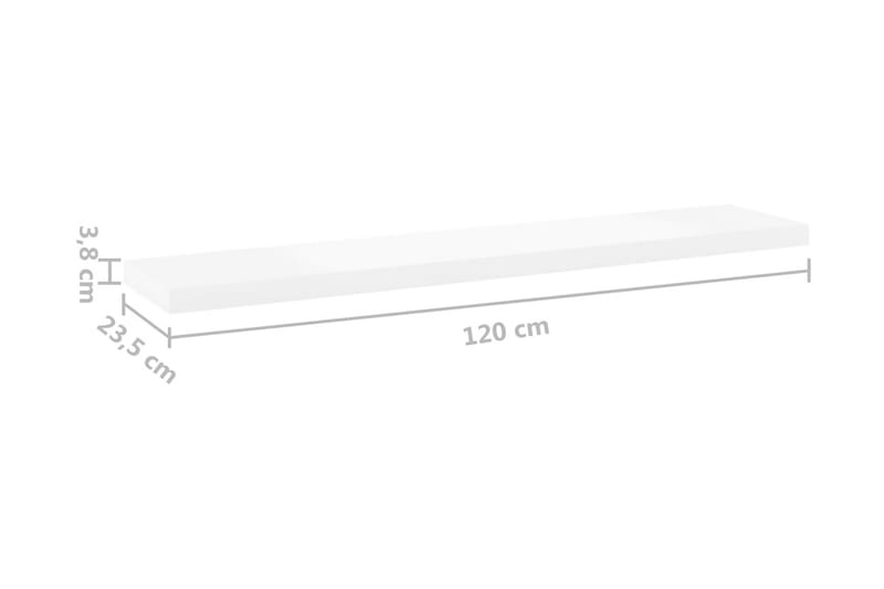 Svävande vägghylla ek och vit 120x23,5x3,8 cm MDF - Vit/Trä - Vägghylla - Väggförvaring