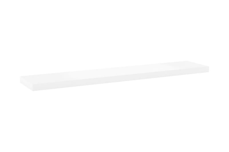 Svävande vägghylla ek och vit 120x23,5x3,8 cm MDF - Vit/Trä - Vägghylla - Väggförvaring