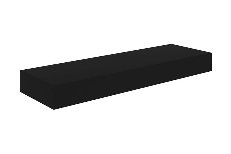 Svävande vägghylla med låda svart 80x25x8 cm - Svart - Vägghylla - Väggförvaring
