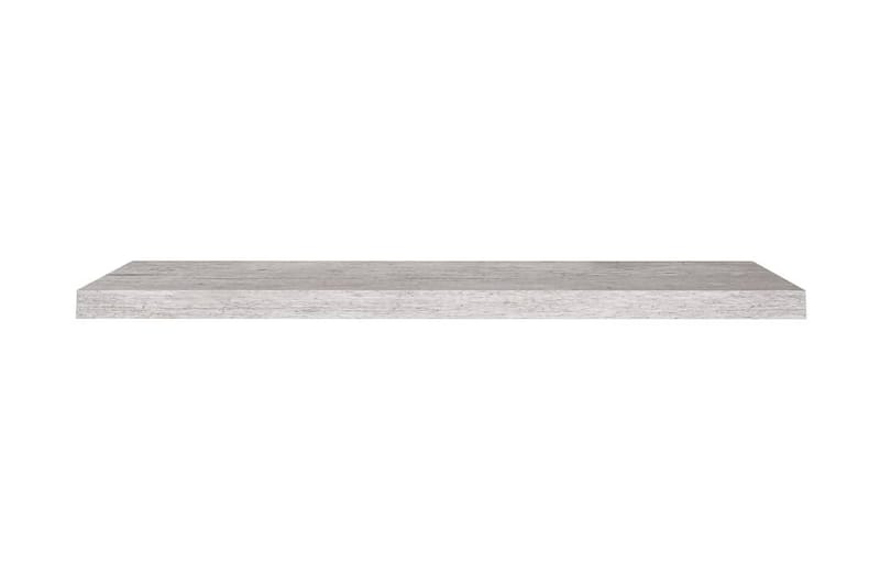 Svävande vägghyllor 2 st betonggrå 100x23,5x3,8 cm MDF - Grå - Vägghylla - Väggförvaring