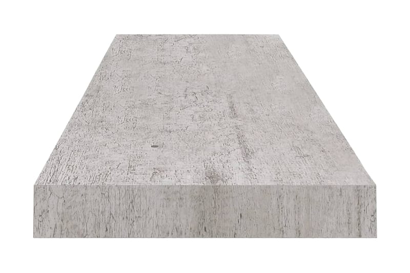 Svävande vägghyllor 2 st betonggrå 100x23,5x3,8 cm MDF - Grå - Vägghylla - Väggförvaring