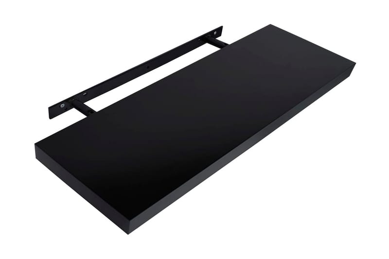 Svävande vägghyllor 2 st svart 120x20x3,8 cm - Svart - Vägghylla - Väggförvaring