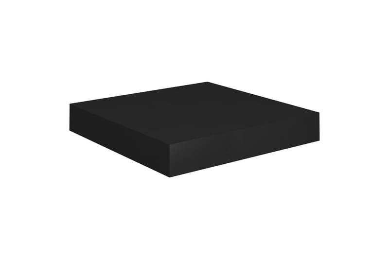 Svävande vägghyllor 2 st svart 23x23,5x3,8 cm MDF - Svart - Vägghylla - Väggförvaring