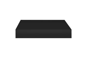 Svävande vägghyllor 2 st svart 23x23,5x3,8 cm MDF
