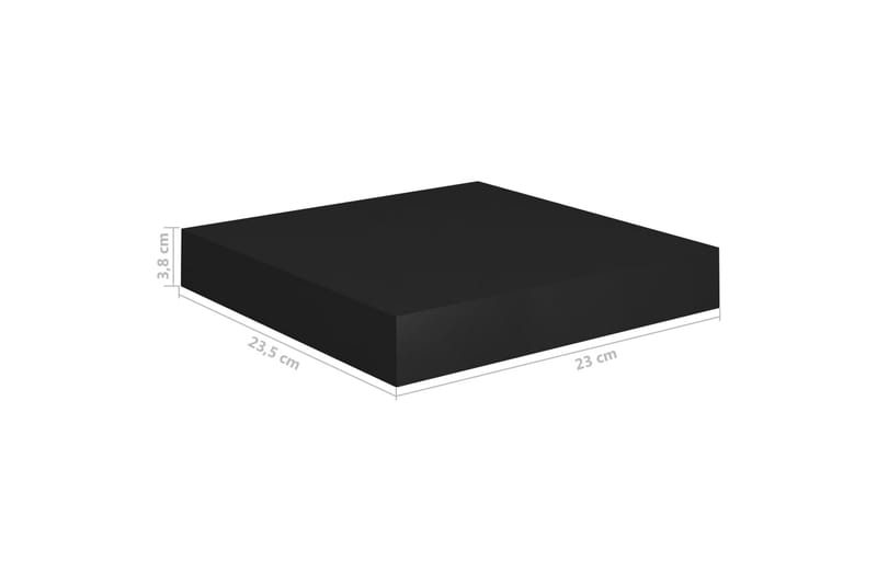 Svävande vägghyllor 2 st svart 23x23,5x3,8 cm MDF - Svart - Vägghylla - Väggförvaring