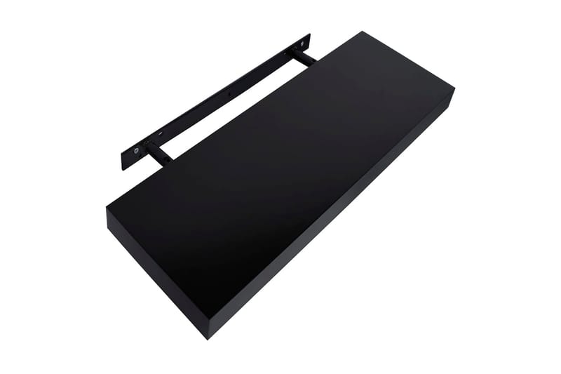 Svävande vägghyllor 2 st svart 40x20x3,8 cm - Svart - Vägghylla - Väggförvaring