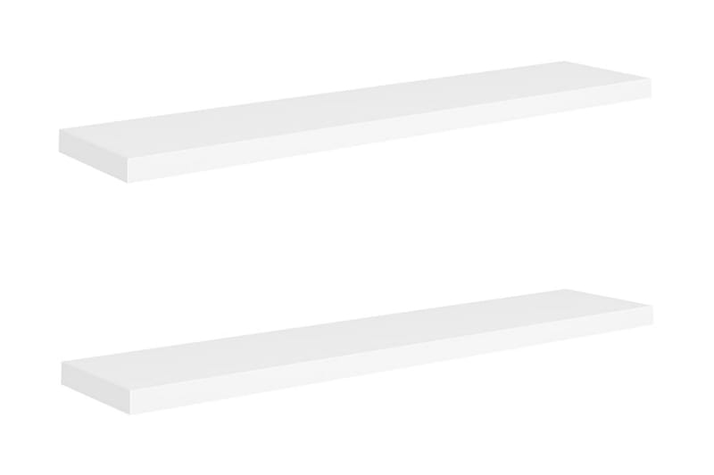 Svävande vägghyllor 2 st vit 120x23,5x3,8 cm MDF - Vit - Vägghylla - Väggförvaring