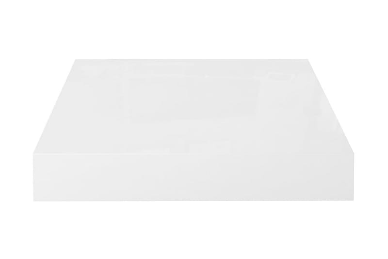 Svävande vägghyllor 2 st vit högglans 23x23,5x3,8 cm MDF - Vit - Vägghylla - Väggförvaring