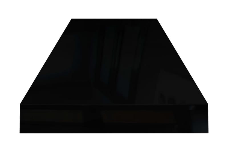 Svävande vägghyllor 4 st svart högglans 80x23,5x3,8 cm MDF - Svart - Vägghylla - Väggförvaring