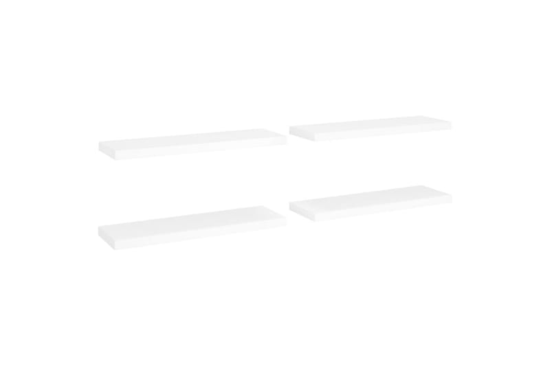 Svävande vägghyllor 4 st vit 80x23,5x3,8 cm MDF - Vit - Vägghylla - Väggförvaring