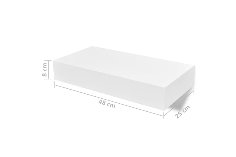 Svävande vägghyllor med lådor 2 st 48 cm vit - Vit - Vägghylla - Väggförvaring