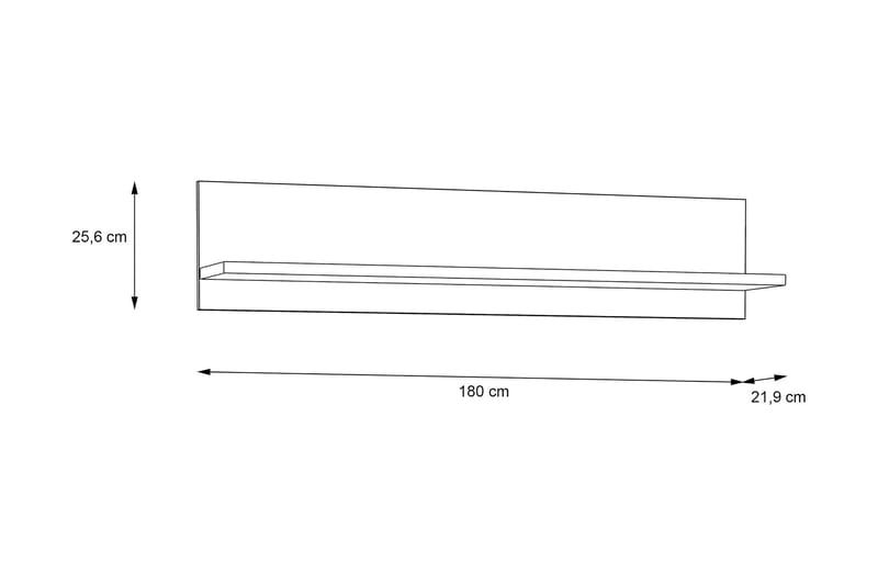 Svetis Vägghylla 22x180 cm - Vit - Förvaring - Hylla - Vägghylla