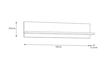 Svetis Vägghylla 22x180 cm - Vit - Förvaring - Hylla - Vägghylla