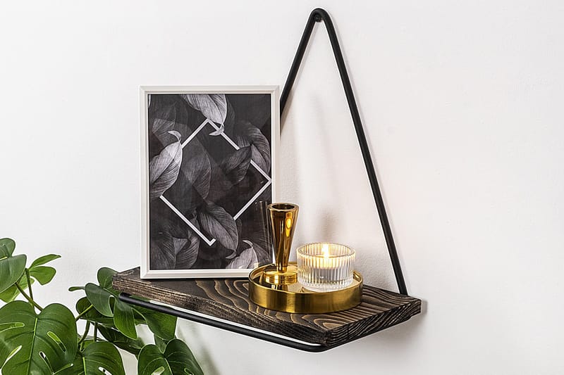 Takasu Vägghylla 15x27 cm - Svart/Valnöt - Förvaring - Hylla - Vägghylla