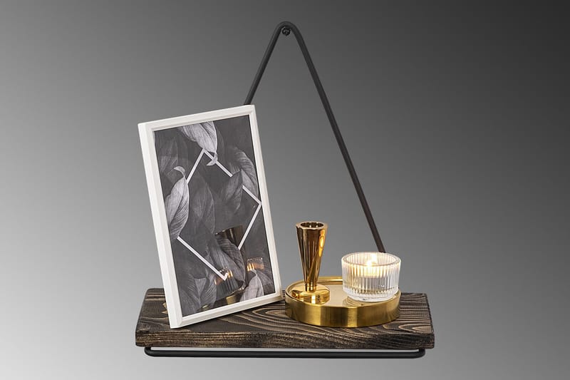 Takasu Vägghylla 15x27 cm - Svart/Valnöt - Förvaring - Hylla - Vägghylla