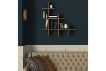 Tera Home Bokhylla - Valnöt - Förvaring - Hylla - Vägghylla