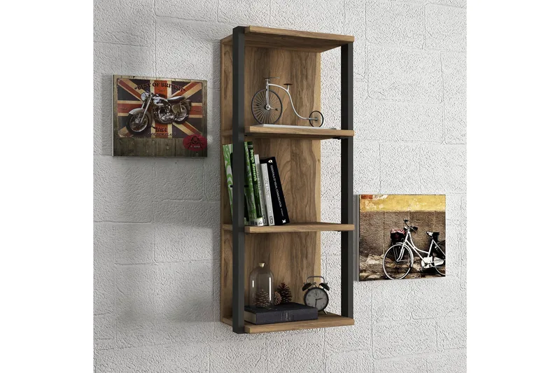 Tera Home Vägghylla - Valnöt - Förvaring - Hylla - Vägghylla