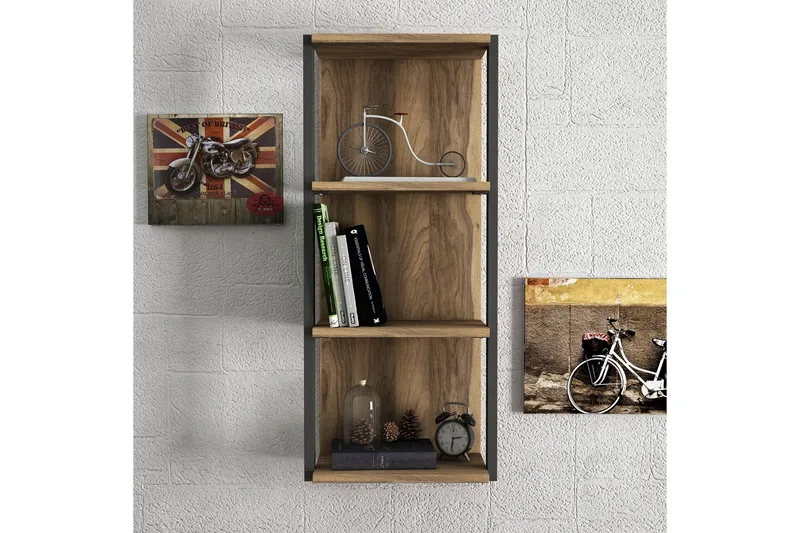 Tera Home Vägghylla - Valnöt - Förvaring - Hylla - Vägghylla