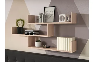 Trio Vägghylla 119x18x55 cm - Beige/Grå - Förvaring - Hylla - Vägghylla