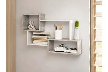 Trio Vägghylla 87x18x54 cm - Beige/Grå - Förvaring - Hylla - Vägghylla