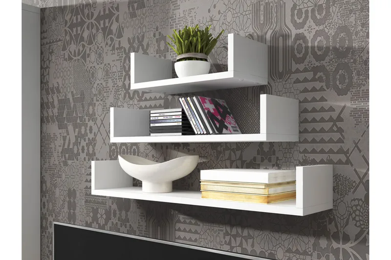 Trio Vägghylla - Grå/Vit - Förvaring - Hylla - Vägghylla