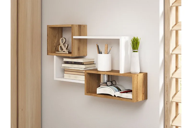 Triorana Hylla 87 cm - Natur/Vit - Förvaring - Hylla - Vägghylla