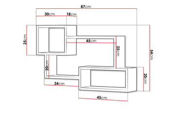 Triorana Hylla 87 cm Vit||Ek - Förvaring - Hylla - Vägghylla