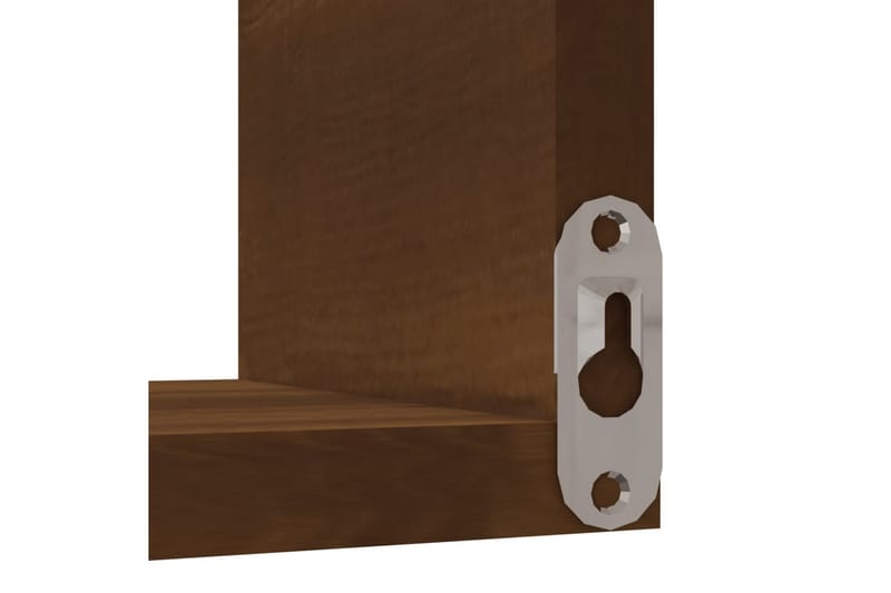 Vägghörnhylla 2 st brun ek 40x40x50 cm konstruerat trä - Brun - Hörnhylla