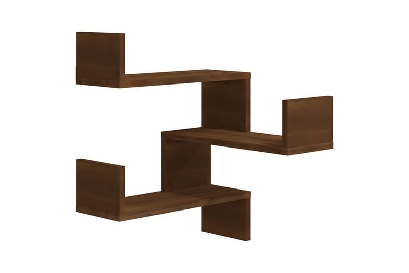 Vägghörnhylla brun ek 40x40x50 cm konstruerat trä - Brun - Hörnhylla