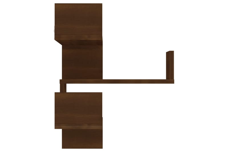Vägghörnhylla brun ek 40x40x50 cm konstruerat trä - Brun - Hörnhylla